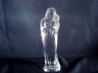 Baccarat Crystal Tall Madonna and Child Figurine Mint
