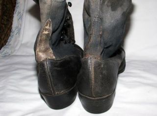 Early 1900s Side Button High Top Leather Shoes Boots