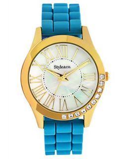 Style&co. Watch, Womens Turquoise Silicone Strap 38mm SC1313