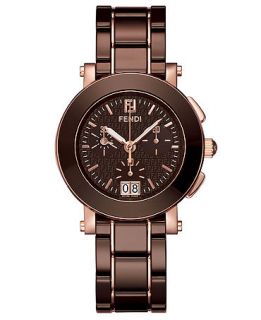 Fendi Watch, Womens Swiss Chronograph Brown Ceramic Bracelet 38mm