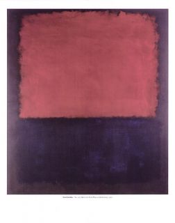 Mark Rothko Untitled Abstract Print Red Over Dark Blue