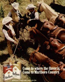  Cowboys Probably All Now Dead in 1970 Marlboro Cigarettes Ad