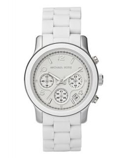 Michael Kors Watch, Womens Chronograph White Silicone Bracelet 39mm