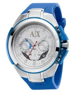 Armani Exchange Watch, Mens Chronograph Blue Polyurethane Strap
