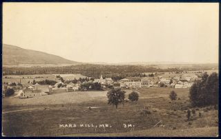 Mars Hill Me Maine Town View RPPC