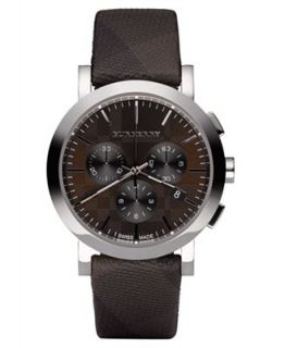 Burberry Watch, Mens Chronograph Brown Check Fabric Strap 40mm BU1776