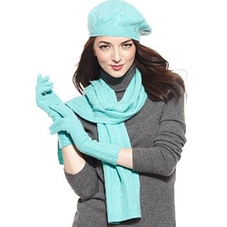 Charter Club Scarf, Gloves & Beret, Cable Knit Scarf Gloves & Beret