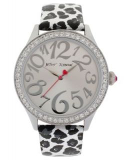 Betsey Johnson Watch, Womens Black Patent Leather Strap 41mm BJ00118