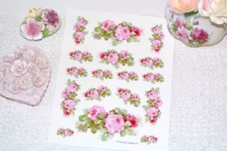 Must See Exquisite HP Roses Decals Shabby Cottage Chic