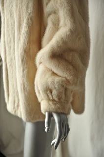 Ambiance Vintage White Ivory Mink Fur Coat Jacket M