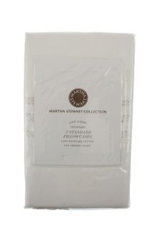 Martha Stewart Collection New White 300TC 20x32 Pillowcase Bedding