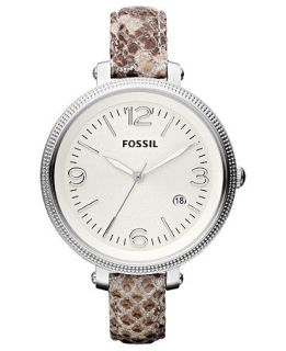 Fossil Watch, Womens Heather Snake Print Leather Strap 42mm ES3193