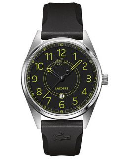 Lacoste Watch, Mens Zaragoza Black Silicone Strap 43mm 2010632   All