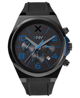 XNY Watch, Mens Chronograph Urban Expedition Black Polyurethane Strap