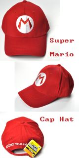 New Super Mario Bros Anime Cosplay Mario M Hat Red Cap Tag FM0516A