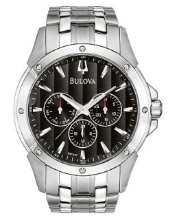 Bulova Watch, Mens Stainless Steel Bracelet 43mm 96C107   All Watches