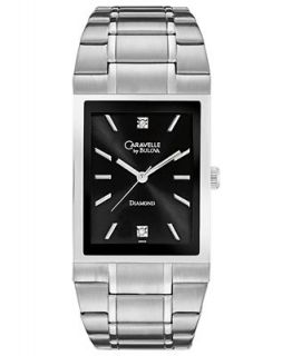 Caravelle by Bulova Watch, Mens Diamond Accent Stainless Steel
