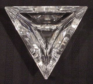 Orrefors Crystal Signed Martti Rytkonon Skai Triangle Bowl New in Box
