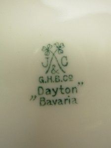 Antique J C Jaeger Green Dayton Bavaria Porcelain Salad Plate Painted