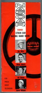 NASCAR Stock Car Racing Handbook 1961 Richard Petty Rex White More FN