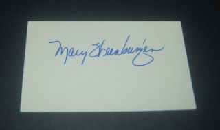 INVENTORY CLEAN OUT ACTRESS MARY STEENBURGEN SIGNED INDEX CARD MELVIN