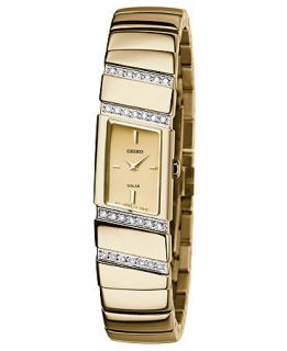 Seiko Watch, Womens Solar Gold Tone Stainless Steel Bracelet 16mm