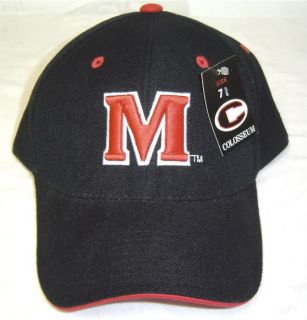 New Black University of Maryland Terrapins M logo Fitted Cap by