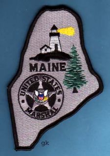Maine Marshal State Shape Police Patch Lighthouse