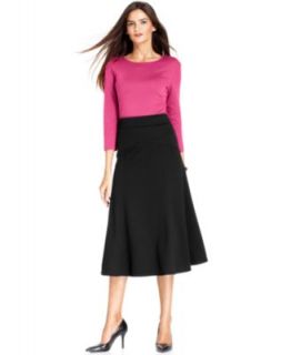 JM Collection Three Quarter Sleeve Top & A Line Knit Skirt