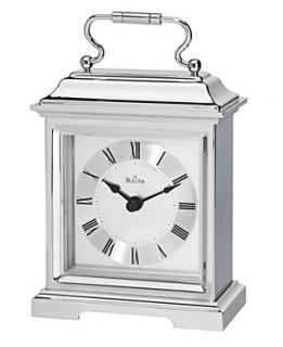 Bulova Clock, Silver Tone Carriage Tabletop B7471