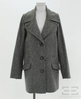 Martin Margiela Grey Wool Black Stripe Button Front Coat Size It 40