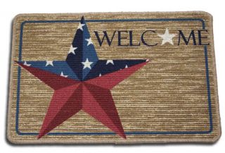 Barn Star Throw Rug Welcome Mat Kitchen Laundry Country