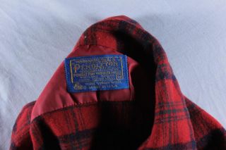 Vintage Pendleton Matheson Tartan Board Plaid Looped Collar Wool Work