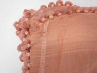 Matta Dupatta Peach Silk Tassel Detail Large Scarf Wrap