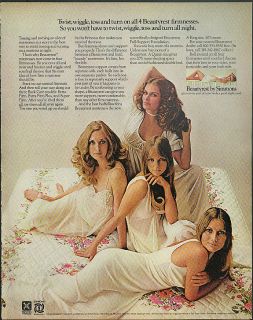 Toss Turn Beautyrest Mattress Ad 1971 Maud Adams Cheryl Tiegs