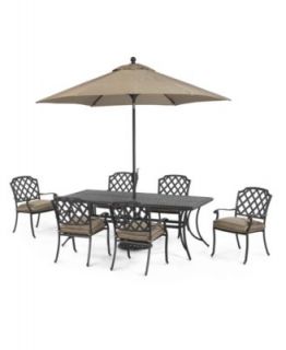Grove Hill Outdoor Patio Furniture, 7 Piece Set (84 x 38 Dining