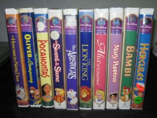 10 Disney Masterpiece Collection VHS Estate Lot Low Start NR