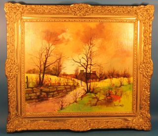 Large Original Maurice Lemaitre Signed Oil Painting