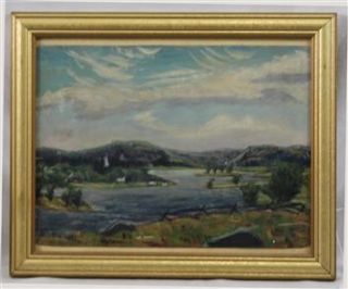 Original American Canadian Oil on Board Landscape Painting by Ernest