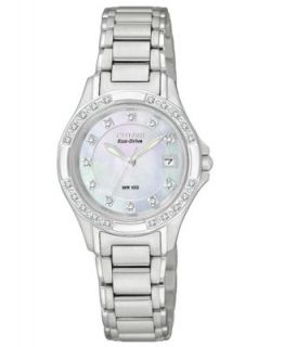 Citizen Watch, Womens Eco Drive Modena Diamond Accent Stainless Steel