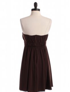 Max and Cleo Brown Strapless Dress with Boning Sz S