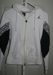 Jacket Hoodie Sweatshirt M 10 12 yr White Black Limebasketball