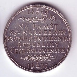 Coin Czechoslavakia 1850 1935 85th Birthday Medal GEF
