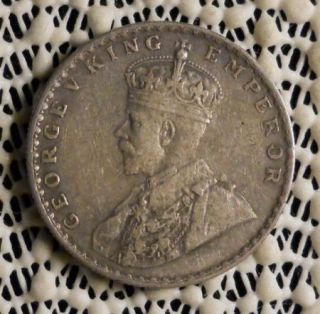 1912 British India One Rupee Silver Coin