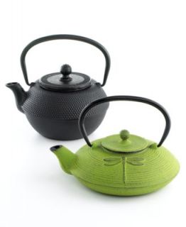 Primula Cast Iron Tea Pot, 28 Oz. Green Dragonfly