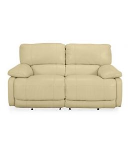 Leather Reclining Loveseat, Dual Power Recliner 68W x 41D x 39.5H