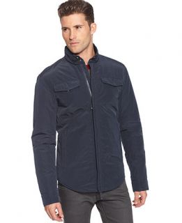 Armani Jeans Jacket, Nylon Hidden Zipper Jacket   Mens Coats & Jackets