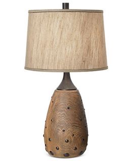 Pacific Coast Table Lamp, Studded Fauxwood   Lighting & Lamps   for