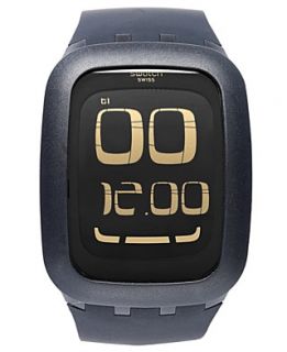 Swatch Watch, Unisex Swiss Digital Touch Screen Black Silicone Strap