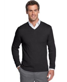 Alfani BLACK Sweater, Solid V Neck Sweater